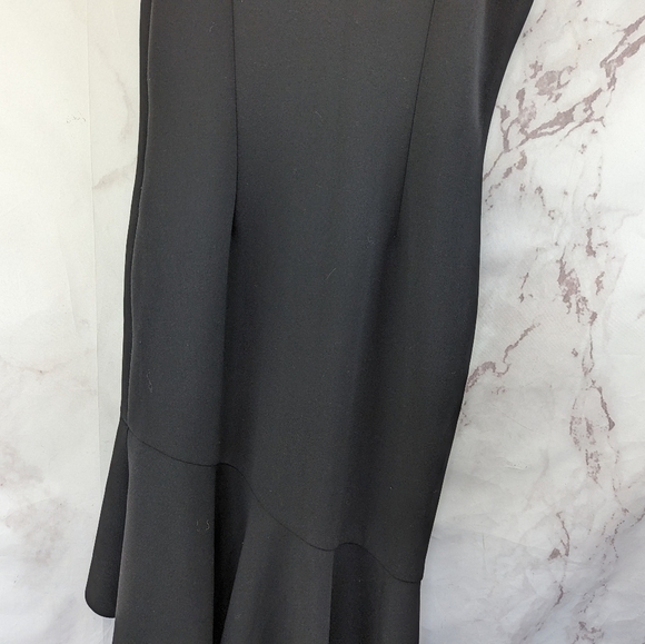 Elliatt Dress Womens Large Black Artemis Midi Ruffle Tank V Adjustable LBD Crepe - Picture 6 of 11